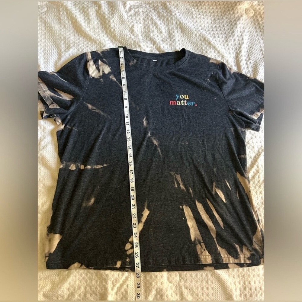 Bleach Dyed “You Matter” Graphic T-Shirt | Size 2XL | One of a Kind - Picture 8 of 9